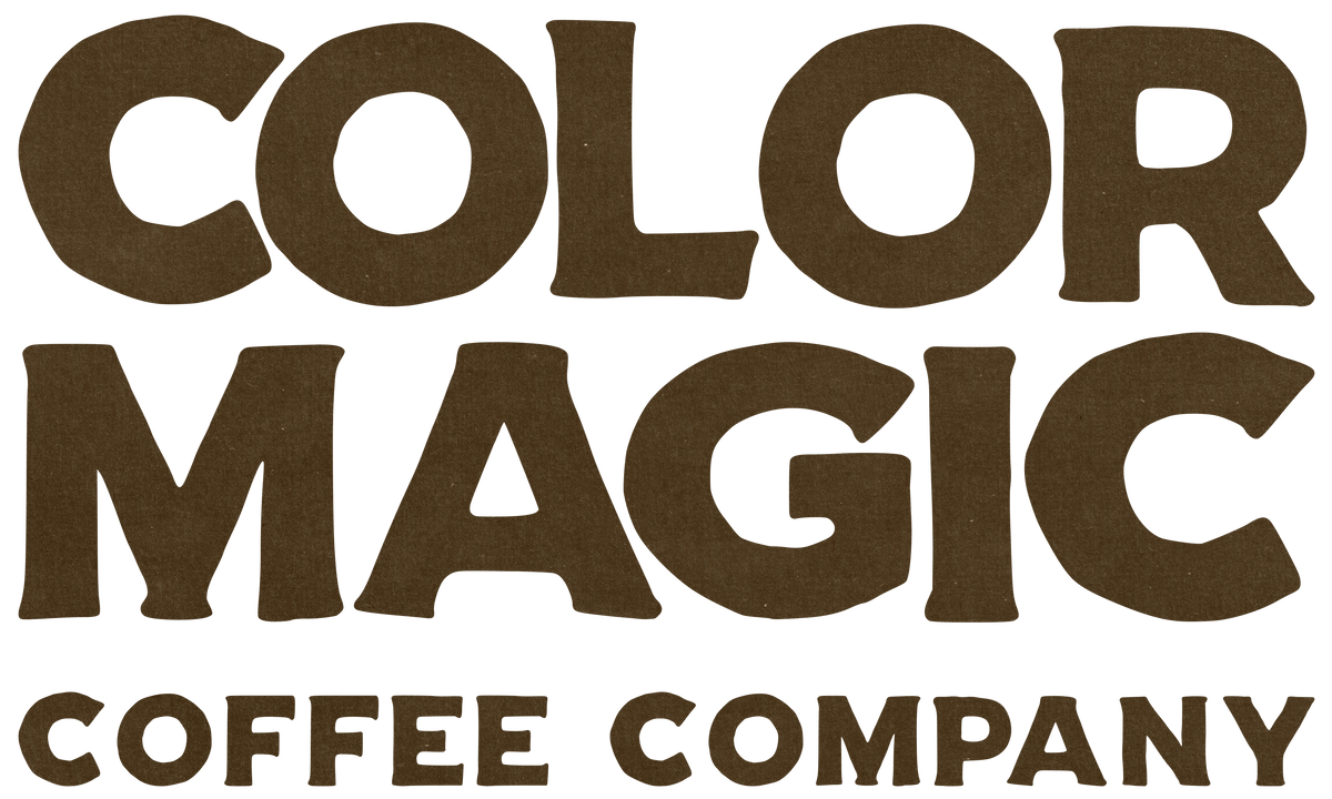 Color Magic Coffee wordmark in brown